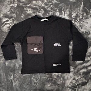 Zara Boys Black Long Sleeve Graphic Tee